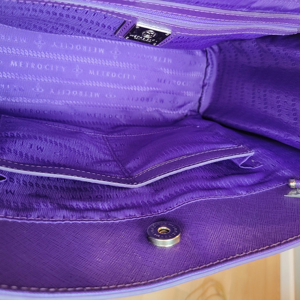 METROCITY Saffiano Shoulder Bag NWOT - Picture 8 of 14